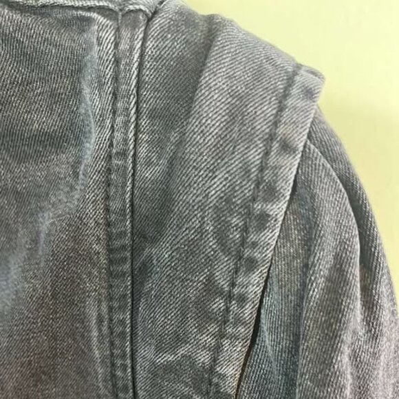 Anne Klein  Billie Puff Sleeve Button Up Washed Black Various Sizes - Picture 3 of 7